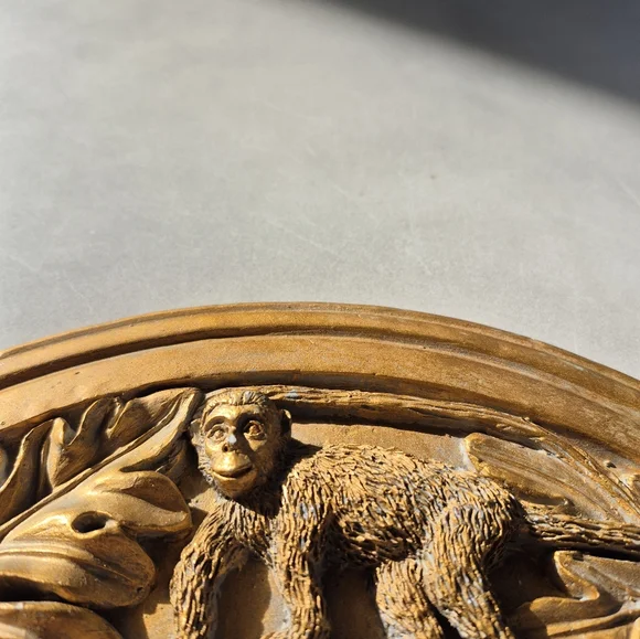 12 Rare Vintage Bohemian Round Mirror With Monkeys And Leaves By Kirch